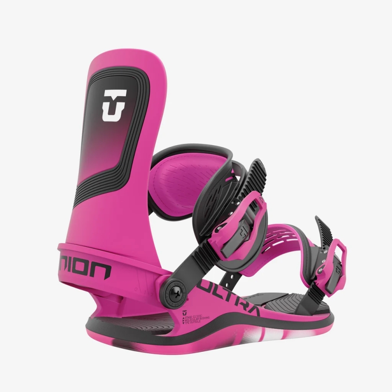 Fixation snowboard Union ULTRA Women pink