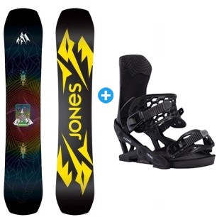 Pack Snowboard JONES MOUNTAINT TWIN + Fix jones Meteorite